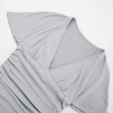 Deep V Neck Bat Sleeve T Shirt GSBW-C26TP096
