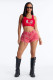 Rivet-Embellished Waist Chain Denim Short LA-6010
