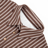 Stripe Lapel Shirt Two Piece Skirts Set MXBF-Y26ST073