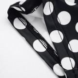 Polka Dot Print Halterneck Backless Seventh Jumpsuit MXBF-J26JP055
