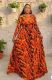 Long Sleeve Print O Neck Maxi Dress GJMF-97833