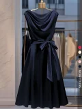 Solid Color Sleeveless Tie Up Midi Dress GSRX-709