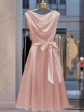 Solid Color Sleeveless Tie Up Midi Dress GSRX-709