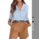 Stripe Long Sleeve Lapel Shirts GSRX-SRX736