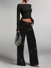 Casual sequined Drawstring Pants GXRF-QC160