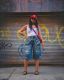 Plus Size Fashion Holes Straight Fifth Jeans GYLN-8797