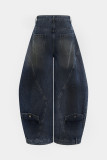 Plus Size Vintage Washed Wide Leg Jeans GYLN-9040