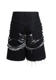 Plus Size Washed Holes Fashion Fifth Jeans GYLN-0082
