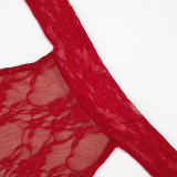 Lace See Through Backless Jumpsuit GDSF-D26JP058