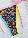 Leopard Print Color Block Biikinis 2 Piece Swimsuit CASF-6801