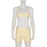 Casual Sport Patchwork Vest Two Piece Shorts Set GPKJ-MR48061