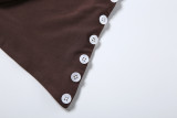 Button Off Shoulder Fitted Top XEF-K25L89997