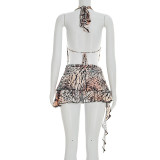 Leopard Print Backless Mini Dress GDSF-D26DS066