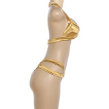 Sexy Solid Color Hlaterneck Bikinis 2 Piece Swimsuit XEF-K25S88172