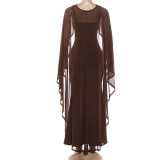 Pullover Shawl Top Sling Dress 2 Piece Set XEF-K25S91344A
