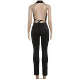Halterneck Backless Top Tight Pant 2 Piece Set XEF-K6S00880A
