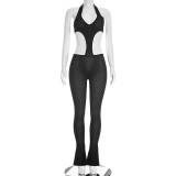 See Through Hollow Out Deep V Neck Jumpsuit GDSF-J26JP067