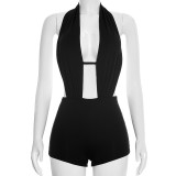 Halterneck Backless Sleeveless Romper GDSF-D26RP037