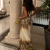 Backless Halterneck Print Maxi Dress XEF-K6D03594A
