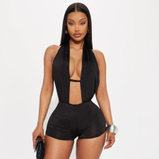 Halterneck Backless Sleeveless Romper GDSF-D26RP037