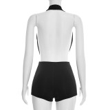 Halterneck Backless Sleeveless Romper GDSF-D26RP037
