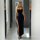Solid Color Sling High Split Maxi Dress GPKJ-MR48301
