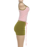Sexy Sling Vest Tie Up Skirt 2 Piece Set XEF-K6S04467A