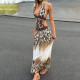 Backless Halterneck Print Maxi Dress XEF-K6D03594A