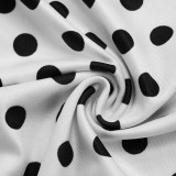 Deep V Neck Polka Dot Print Tops GDSF-J26TP092