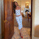 Polka Dot Print Backless Vest Seventh Pants Suit XEF-K6S03857A