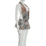 Leopard Print Backless Mini Dress GDSF-D26DS066