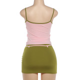 Sexy Sling Vest Tie Up Skirt 2 Piece Set XEF-K6S04467A