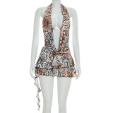 Leopard Print Backless Mini Dress GDSF-D26DS066