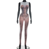 Print Sleeveless Tight Jumpsuit GDSF-D26JP045