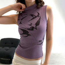 Print Sleeveless Knits Top GPKJ-MR48313