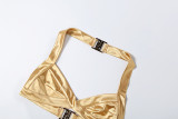 Sexy Solid Color Hlaterneck Bikinis 2 Piece Swimsuit XEF-K25S88172