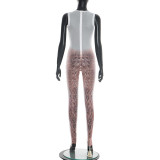 Print Sleeveless Tight Jumpsuit GDSF-D26JP045