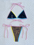Leopard Print Color Block Biikinis 2 Piece Swimsuit CASF-6801