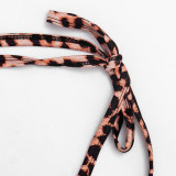 Leopard Print Halterneck Top Fifth Pants Suit GDSF-D26ST059