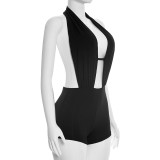 Halterneck Backless Sleeveless Romper GDSF-D26RP037
