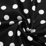 Polka Dots Print Slash Shoulder Romper GDSF-J26RP093