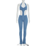 See Through Hollow Out Deep V Neck Jumpsuit GDSF-J26JP067