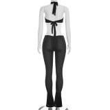 See Through Hollow Out Deep V Neck Jumpsuit GDSF-J26JP067