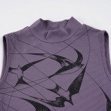 Print Sleeveless Knits Top GPKJ-MR48313