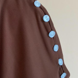 Button Off Shoulder Fitted Top XEF-K25L89997