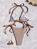 Solid Color Backless Tie Up Bikinis 2 Piece Swimsuit CASF-6750