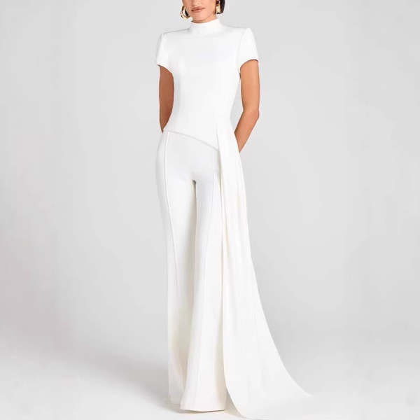 Solid Color Short Sleeve Two Piece Pants Set SHD-9962