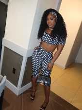 Polka Dot Print Tube Top Fifth Pants Suit MEM-88692