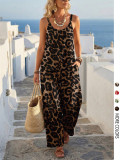 Print Off Shoulder Loose Wide Leg Jumpsuit GSRX-748