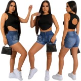 Fashion Washed Denim Shorts LA-3308